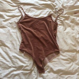 Zara Rose Gold Velvet body suite - size large